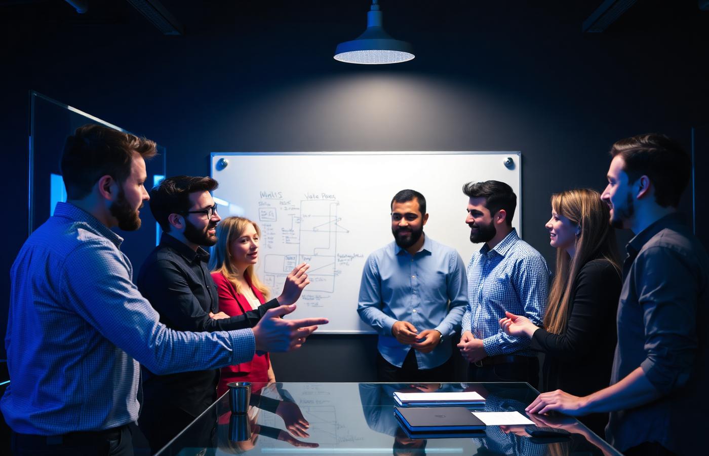 Development Molecule engineers reviewing solution architecture on a whiteboard